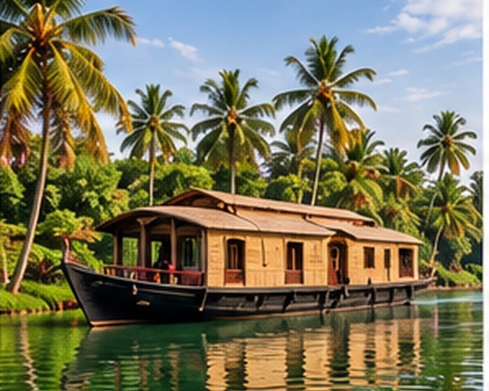A houseboat on the Kerala backwaters