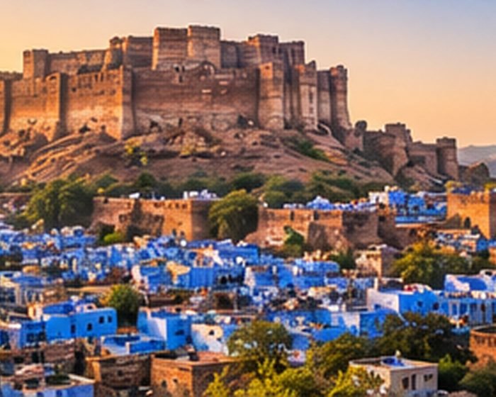 A hilltop fort above the blue city of Jodhpur