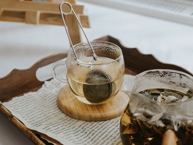 Glasses of tea on a table