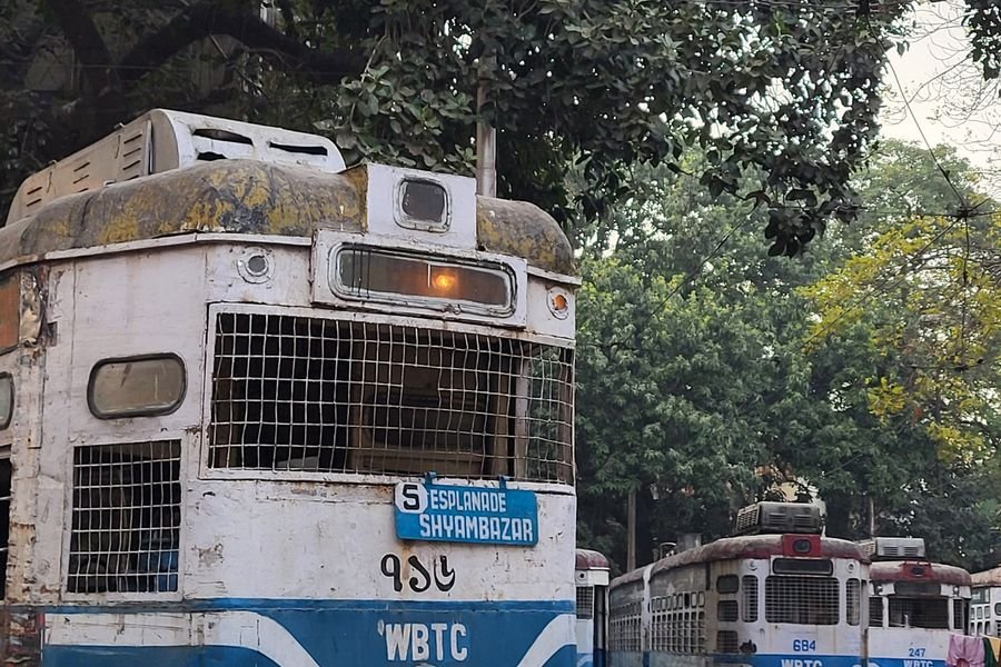 A tram on a Kolkata street