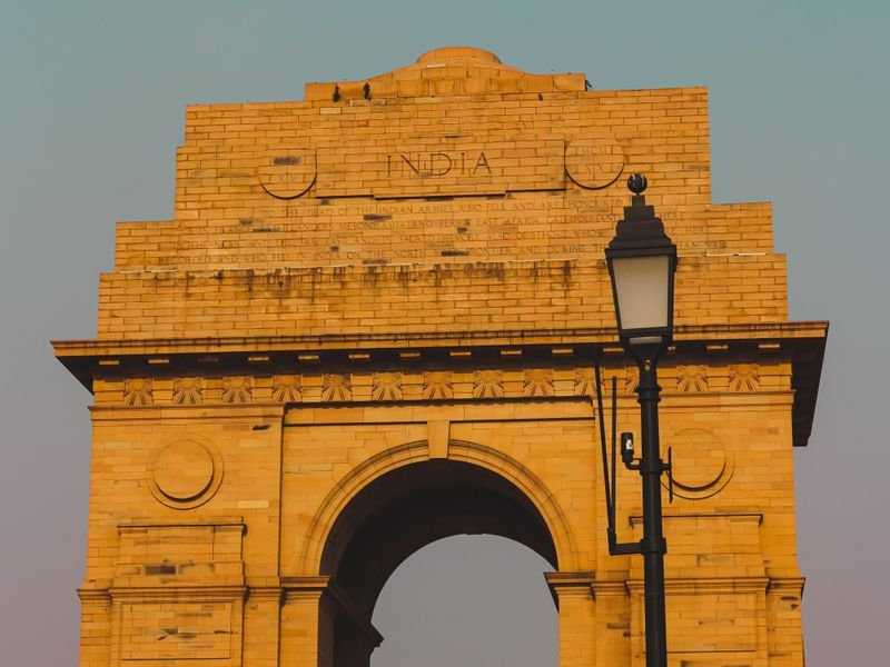 The arch of India Gate in New Delhi